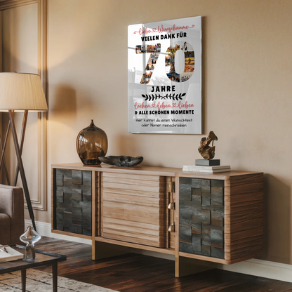 Personalisiertes Acrylglas Wandbild 70 Geburtstag Für Papa Mama Oma & Opa