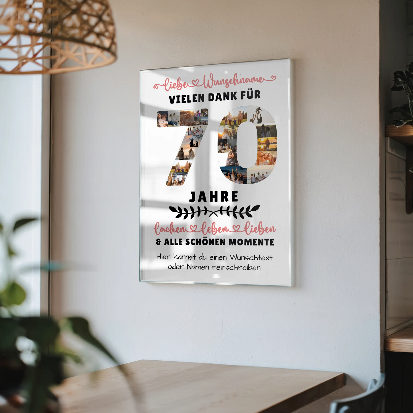 Personalisiertes Acrylglas Wandbild 70 Geburtstag Für Papa Mama Oma & Opa