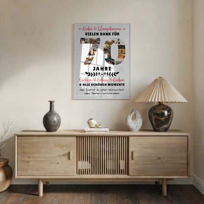 Personalisiertes Acrylglas Wandbild 70 Geburtstag Für Papa Mama Oma & Opa