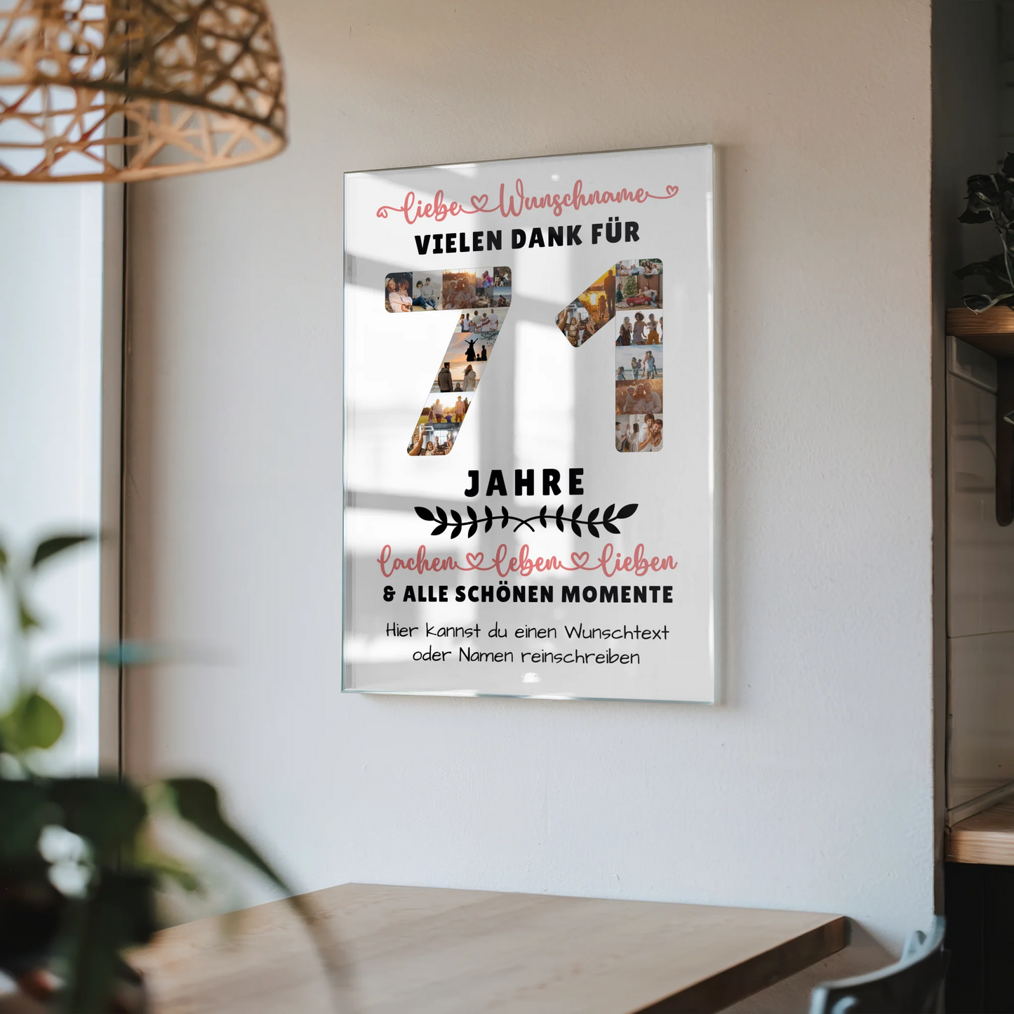 Personalisiertes Acrylglasbild 71 Geburtstag Für Mama Papa Oma & Opa