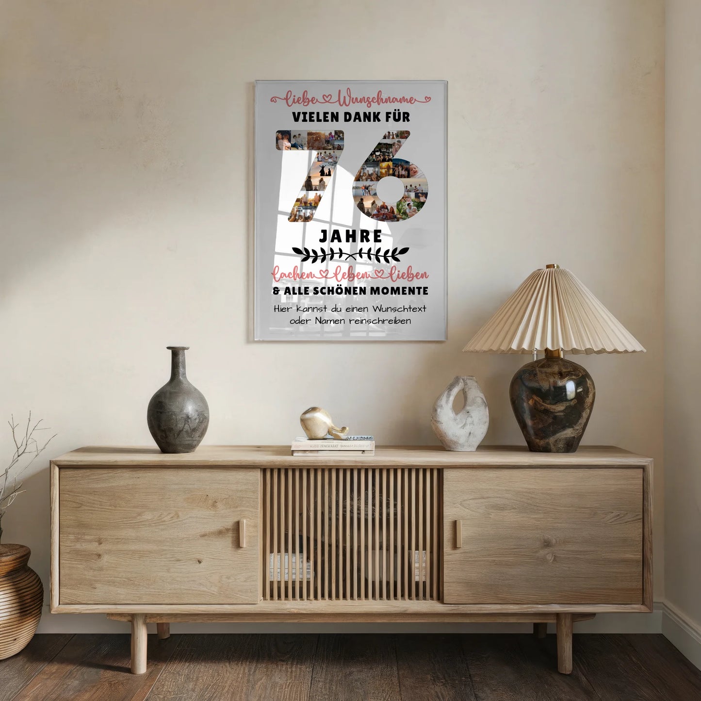 Personalisiertes Acrylglas Wandbild 76 Geburtstag Für Papa Mama Oma & Opa