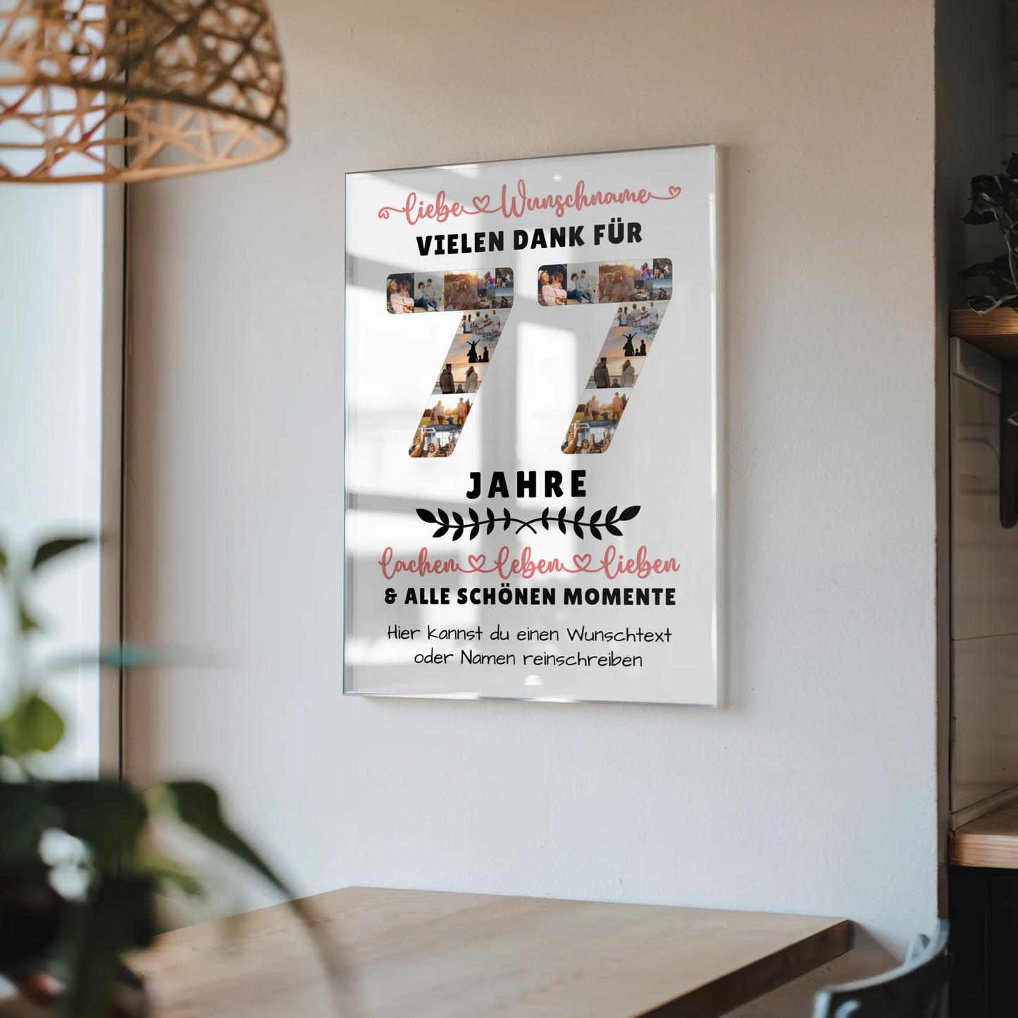 Personalisiertes Acrylglasbild 77 Geburtstag Für Mama Papa Oma & Opa
