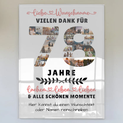 Personalisiertes Acrylglas Bild 78 Geburtstag Für Papa Mama Oma & Opa