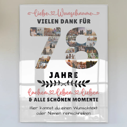 Personalisiertes Acrylglas Bild 78 Geburtstag Für Papa Mama Oma & Opa