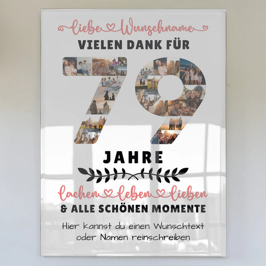 Acrylglasbild Personalisiert 79 Geburtstag Für Mama Papa Oma & Opa