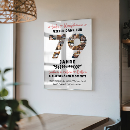 Acrylglasbild Personalisiert 79 Geburtstag Für Mama Papa Oma & Opa