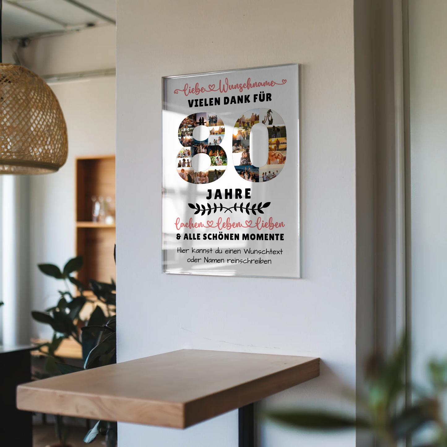 Acrylglas Bild Personalisiert 80 Geburtstag Für Oma Opa Mama & Papa