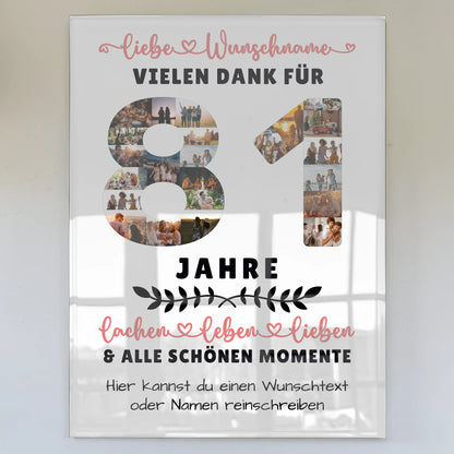 Acrylglas Wandbild Personalisiert 81 Geburtstag Für Opa Oma Mama & Papa