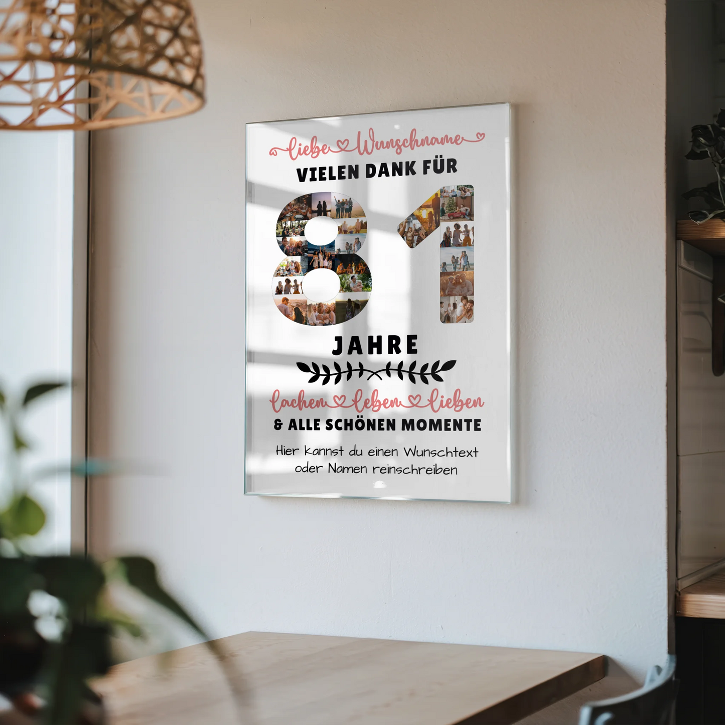Acrylglas Wandbild Personalisiert 81 Geburtstag Für Opa Oma Mama & Papa