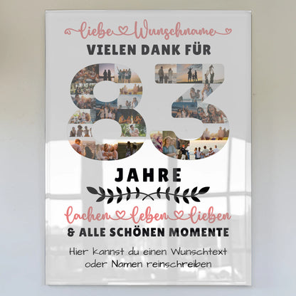 Personalisiertes Acrylglasbild 83 Geburtstag Für Opa Oma Papa & Mama