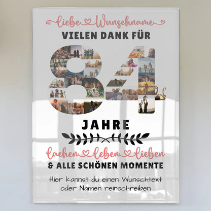 Personalisiertes Acrylglas Bild 84 Geburtstag Für Oma Opa Mama & Papa