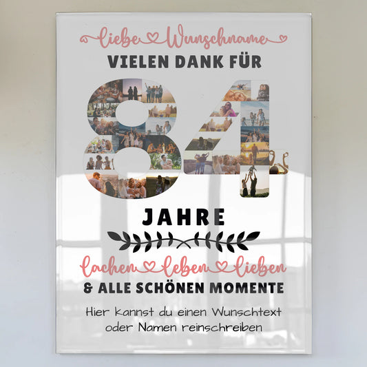 Personalisiertes Acrylglas Bild 84 Geburtstag Für Oma Opa Mama & Papa