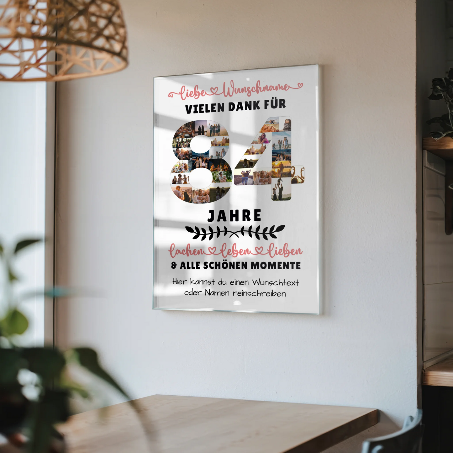 Personalisiertes Acrylglas Bild 84 Geburtstag Für Oma Opa Mama & Papa