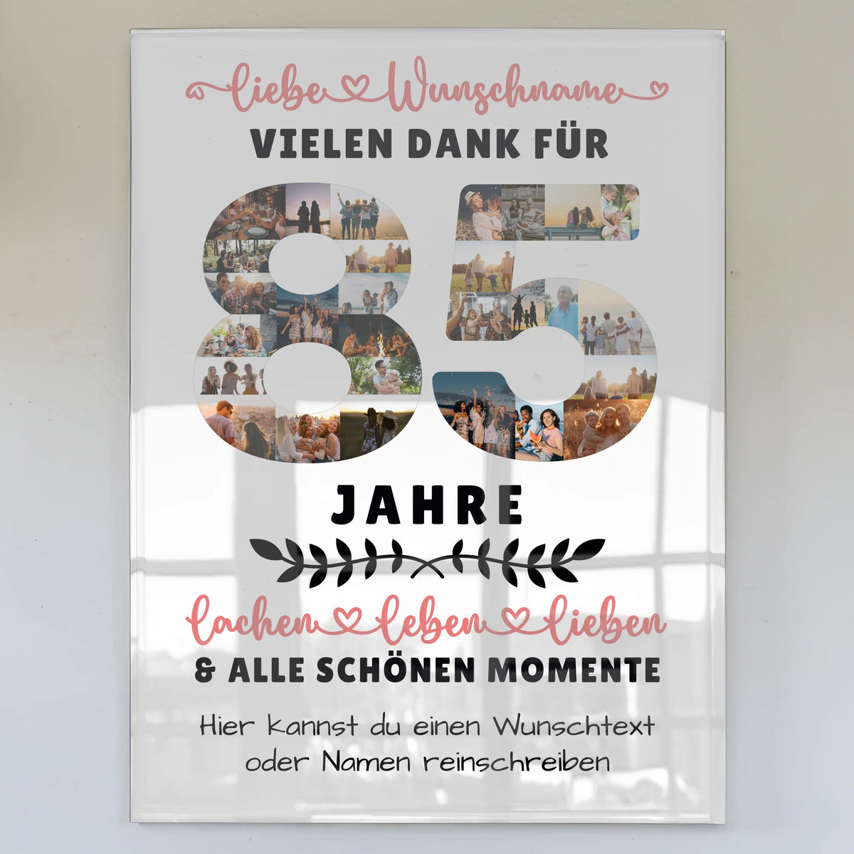 Acrylglasbild Personalisiert 85 Geburtstag Für Opa Oma Mama & Papa