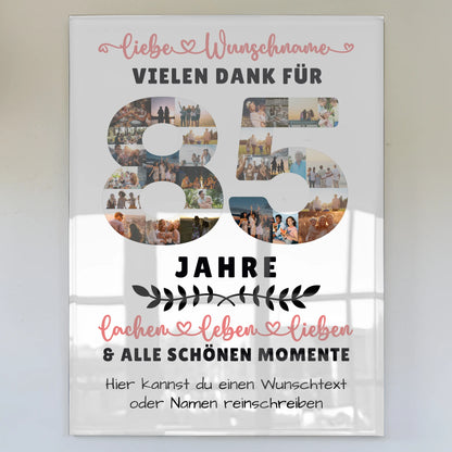 Acrylglasbild Personalisiert 85 Geburtstag Für Opa Oma Mama & Papa