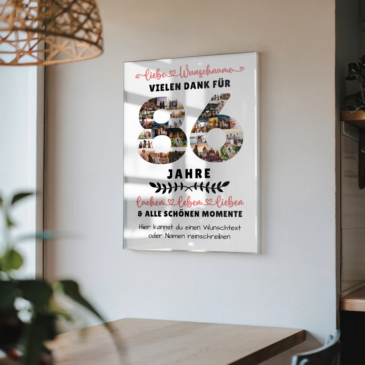 Acrylglas Bild Personalisiert 86 Geburtstag Für Oma Opa Papa & Mama