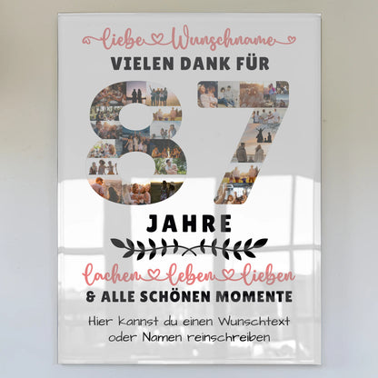 Acrylglas Wandbild Personalisiert 87 Geburtstag Für Opa Oma Papa & Mama
