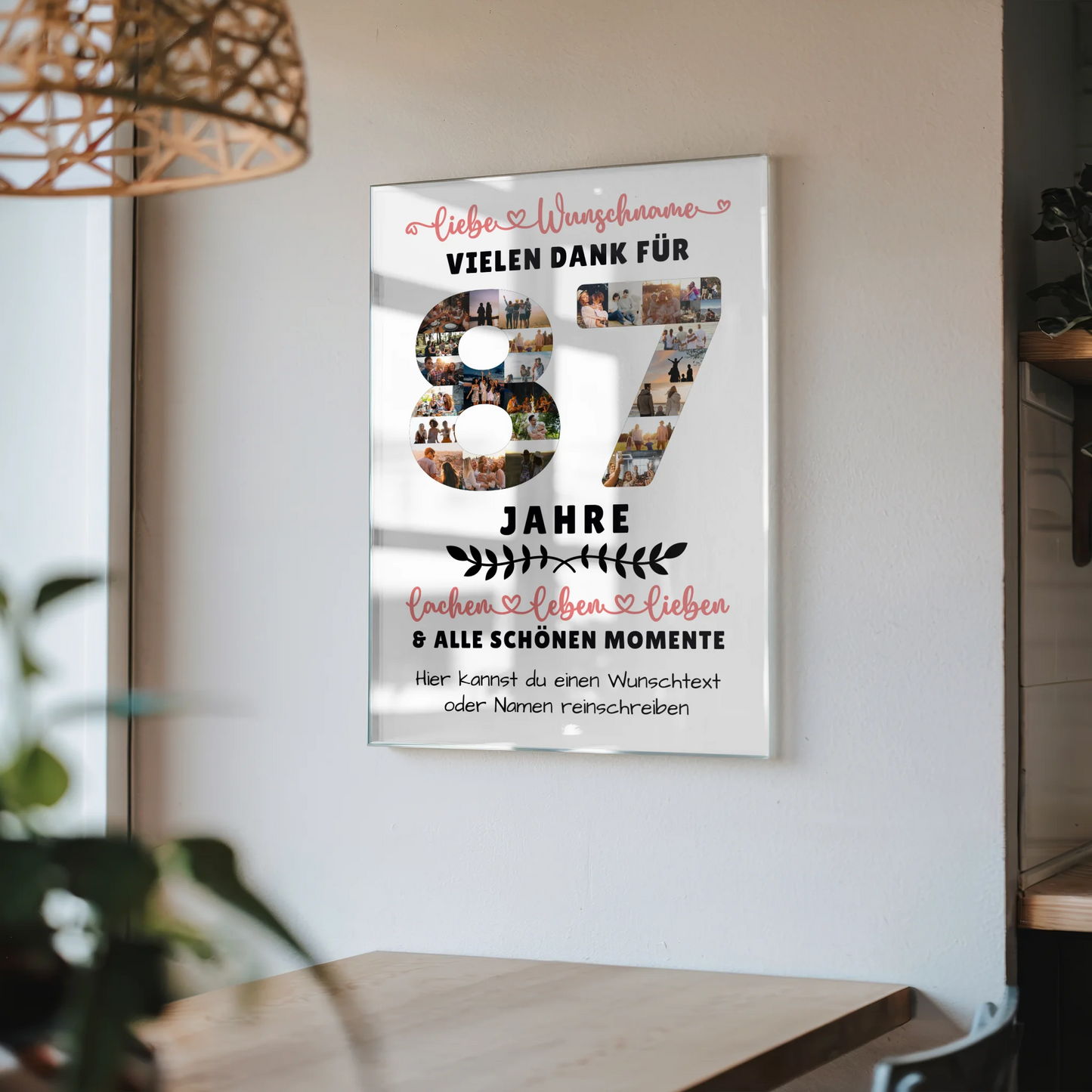 Acrylglas Wandbild Personalisiert 87 Geburtstag Für Opa Oma Papa & Mama