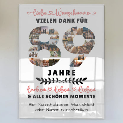 Personalisiertes Acrylglasbild 89 Geburtstag Für Opa Oma Mama & Papa