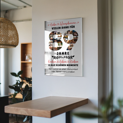 Personalisiertes Acrylglasbild 89 Geburtstag Für Opa Oma Mama & Papa