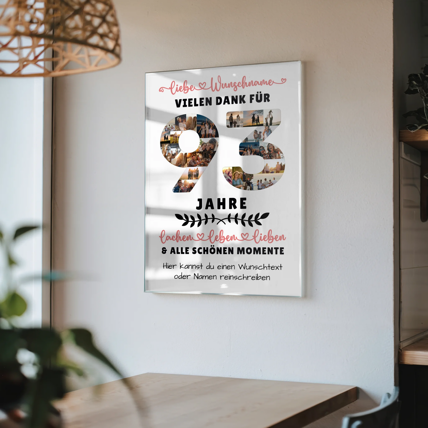 Acrylglas Wandbild Personalisiert 93 Geburtstag Für Opa Oma Mama & Papa