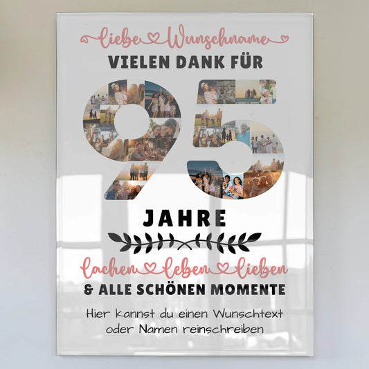 Personalisiertes Acrylglasbild 95 Geburtstag Für Opa Oma Papa & Mama
