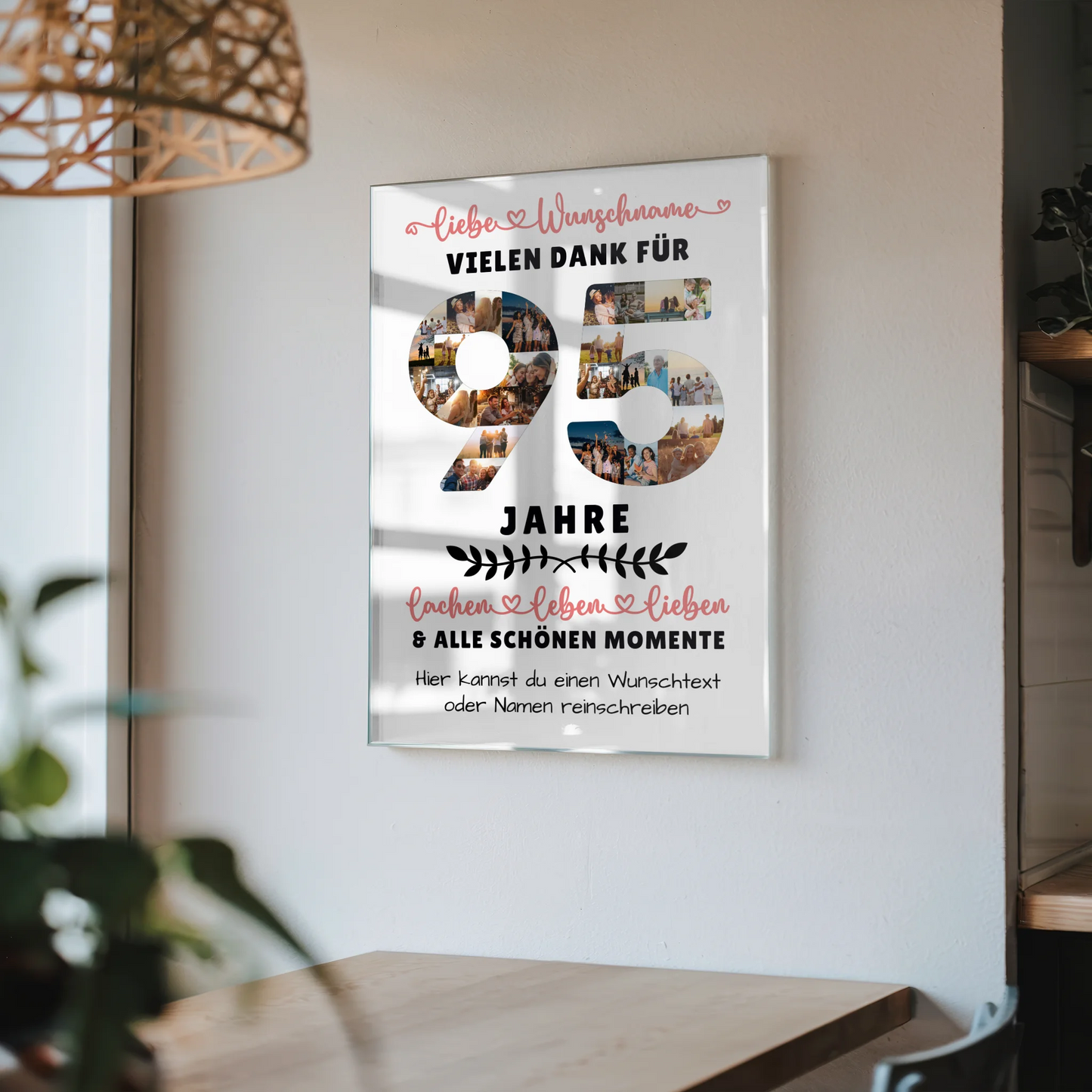 Personalisiertes Acrylglasbild 95 Geburtstag Für Opa Oma Papa & Mama