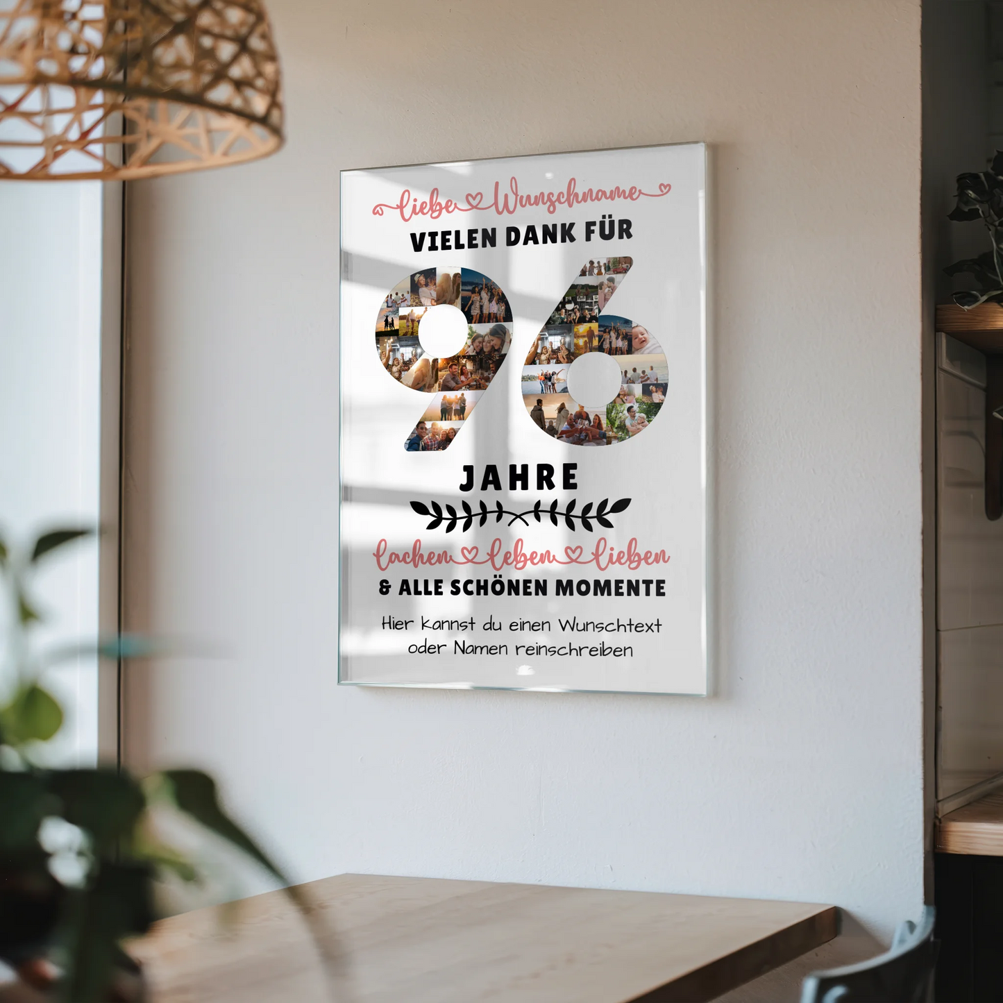 Personalisiertes Acrylglas Bild 96 Geburtstag Für Oma Opa Mama & Papa