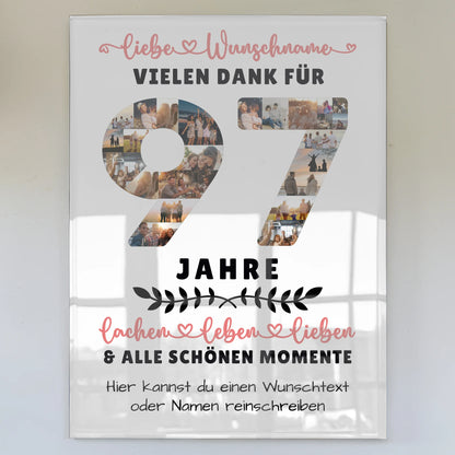Acrylglasbild Personalisiert 97 Geburtstag Für Opa Oma Mama & Papa