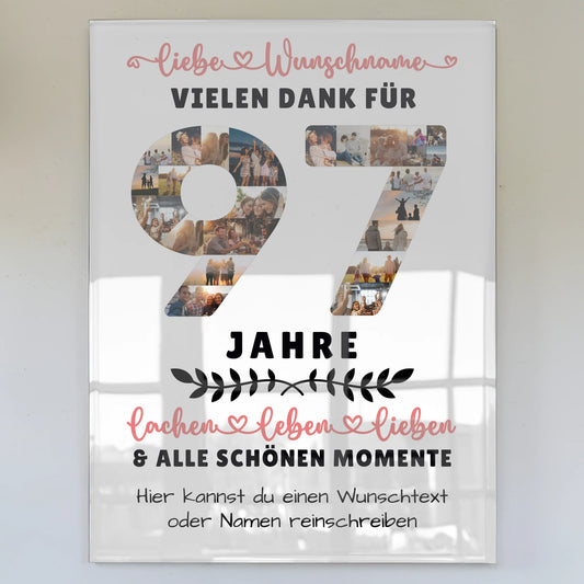 Acrylglasbild Personalisiert 97 Geburtstag Für Opa Oma Mama & Papa