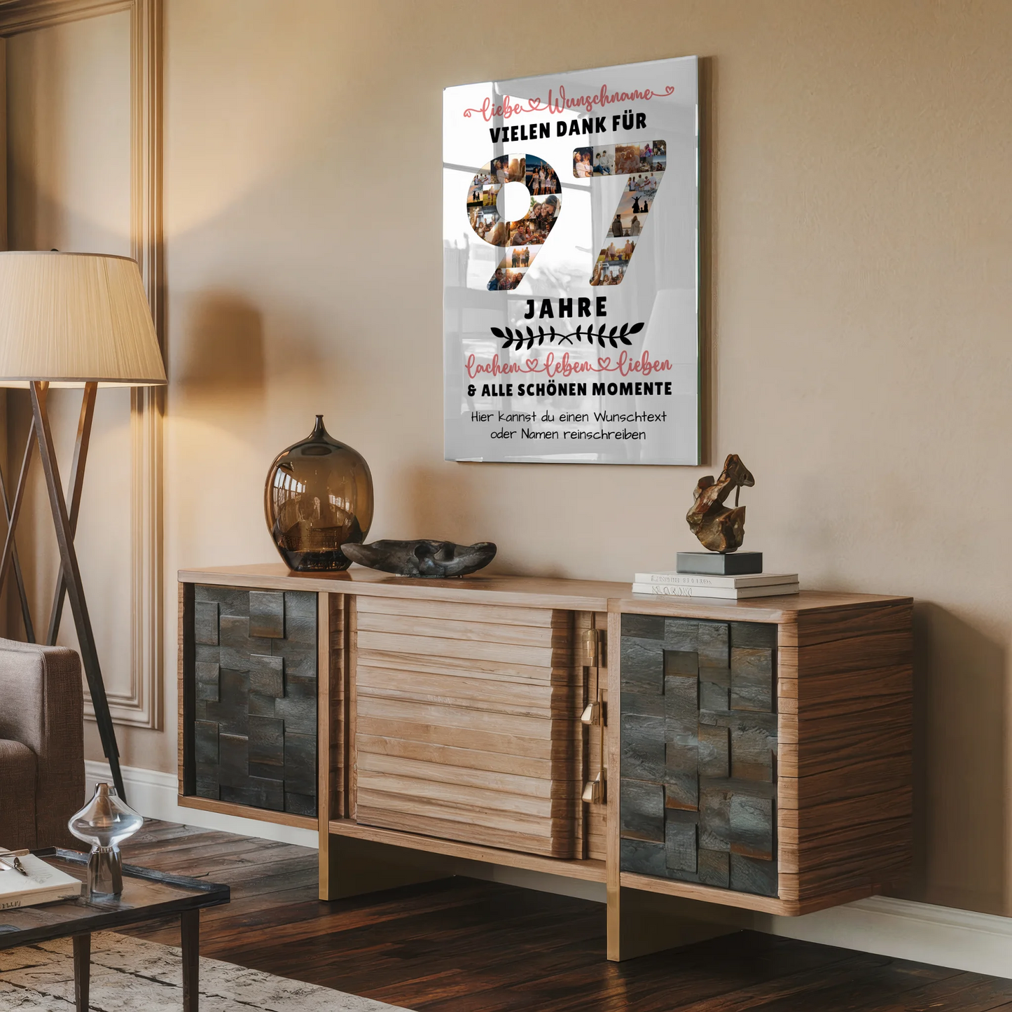 Acrylglasbild Personalisiert 97 Geburtstag Für Opa Oma Mama & Papa