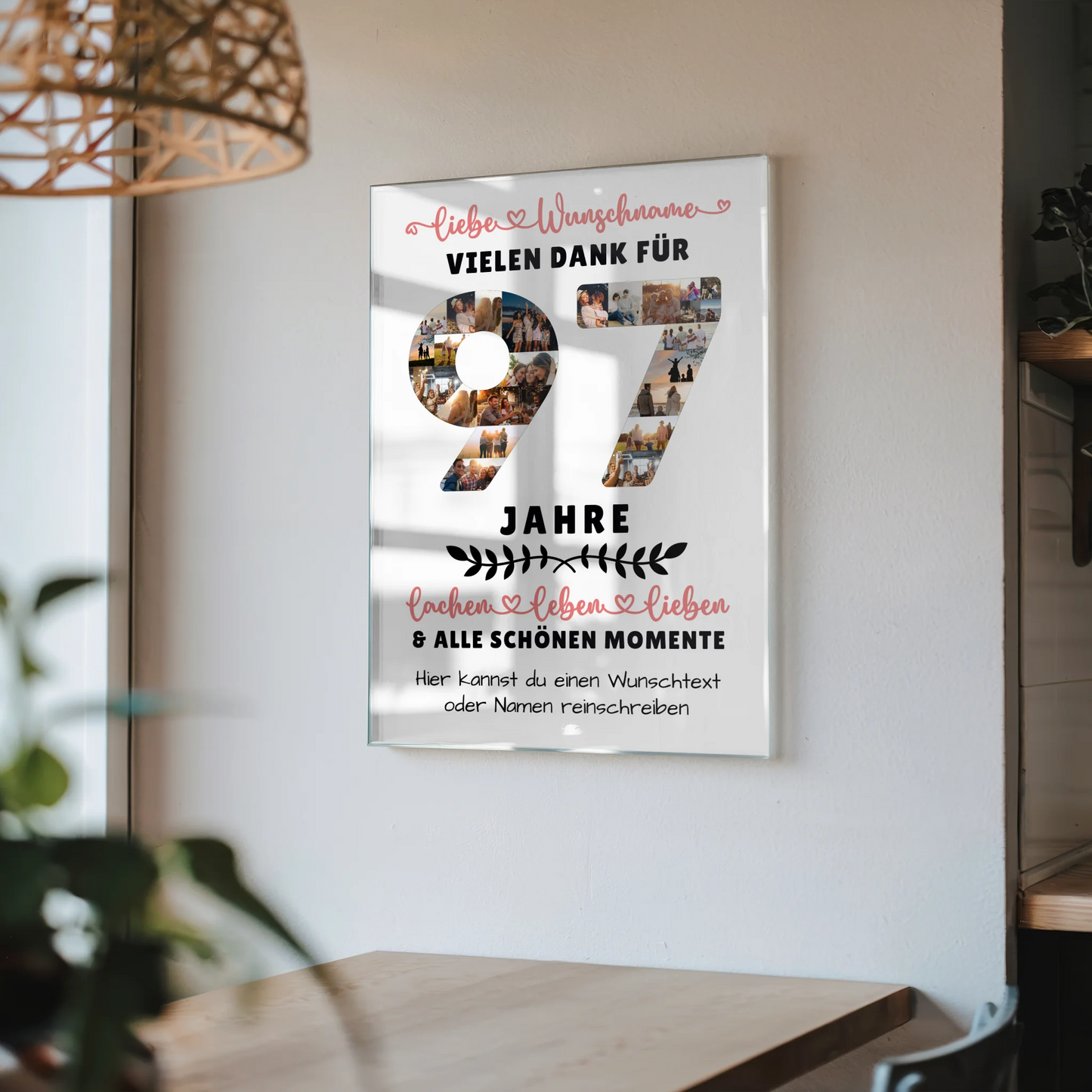 Acrylglasbild Personalisiert 97 Geburtstag Für Opa Oma Mama & Papa