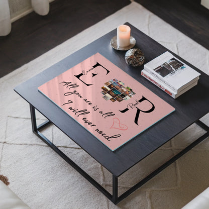 Personalisiertes Acrylglasbild Mit Initialien Namen und Fotos All You Are Is All I Will Ever Need