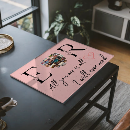 Personalisiertes Acrylglasbild Mit Initialien Namen und Fotos All You Are Is All I Will Ever Need