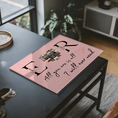 Personalisiertes Acrylglasbild Mit Initialien Namen und Fotos All You Are Is All I Will Ever Need