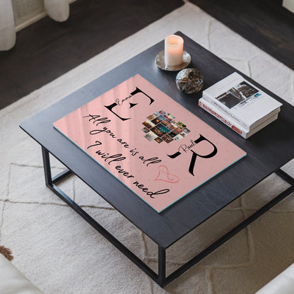 Personalisiertes Acrylglasbild Mit Initialien Namen und Fotos All You Are Is All I Will Ever Need