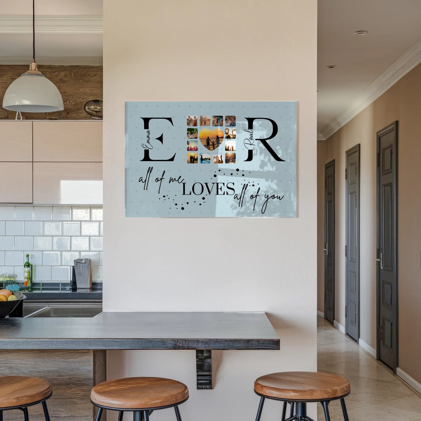 Personalisiertes Acrylglas Bild Mit Fotos Initialien und Fotos All Of Me Loves All Of You