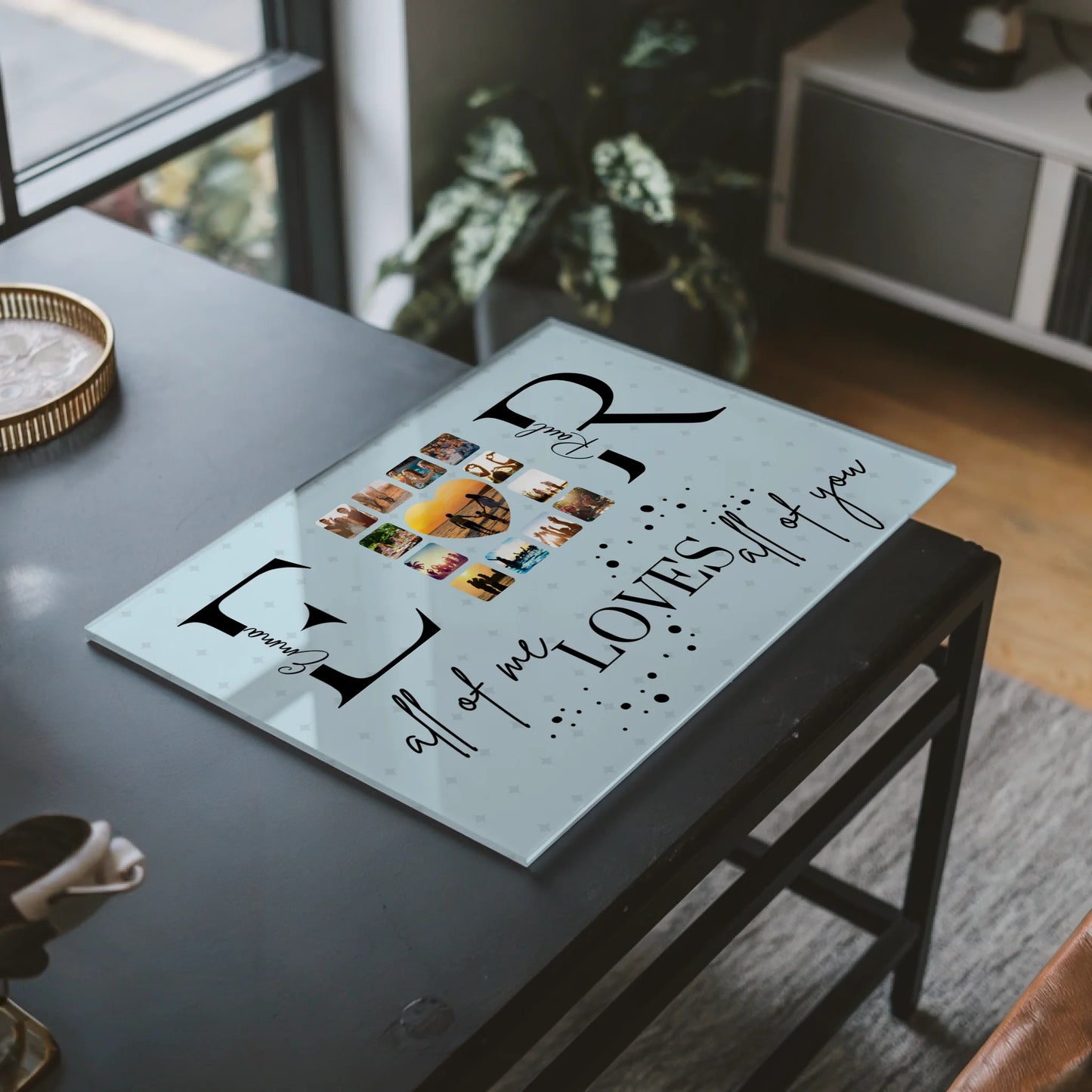 Personalisiertes Acrylglas Bild Mit Fotos Initialien und Fotos All Of Me Loves All Of You