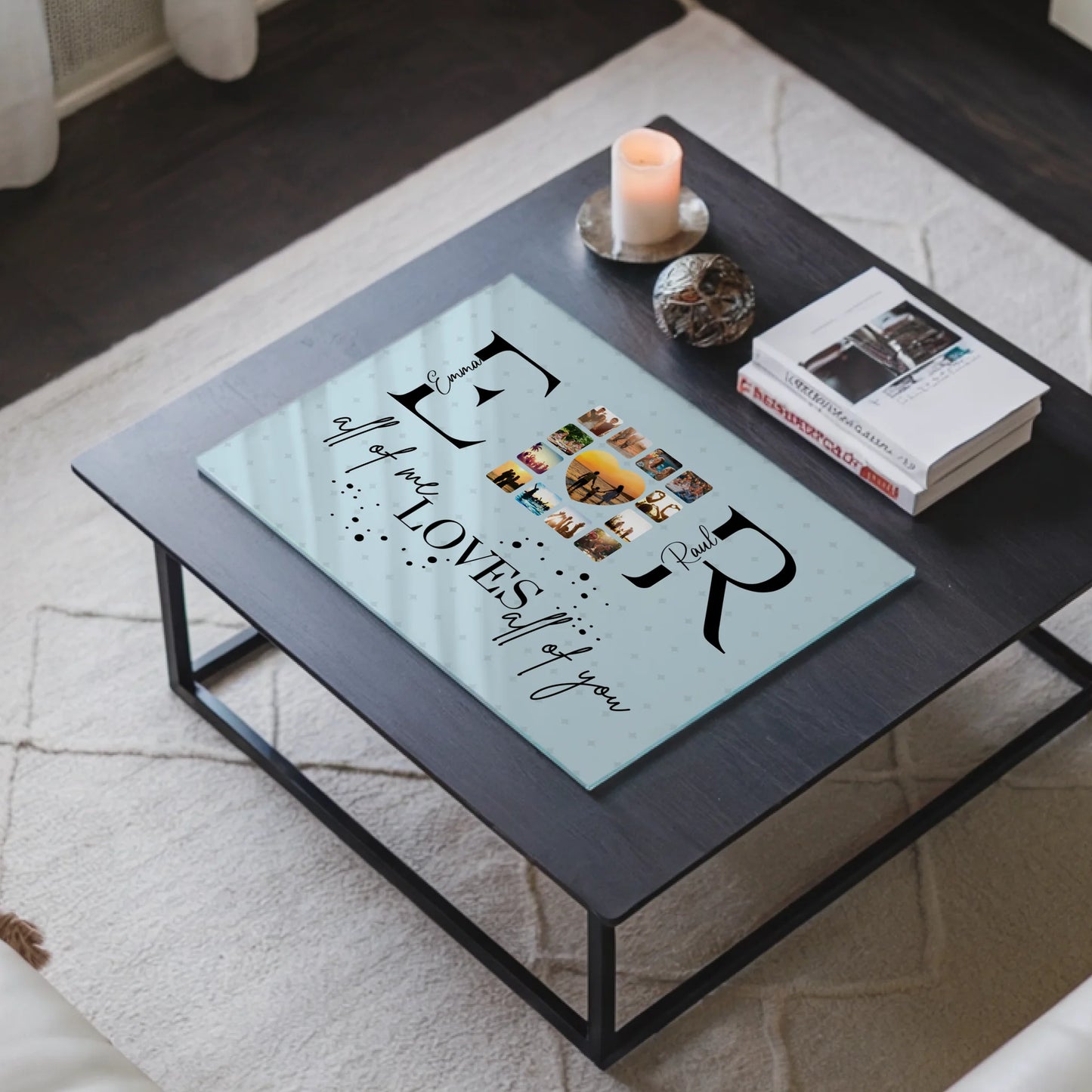 Personalisiertes Acrylglas Bild Mit Fotos Initialien und Fotos All Of Me Loves All Of You