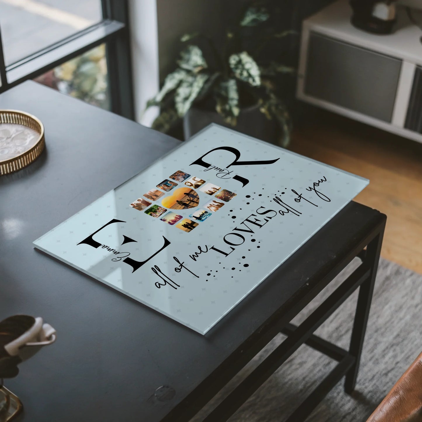 Personalisiertes Acrylglas Bild Mit Fotos Initialien und Fotos All Of Me Loves All Of You