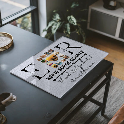 Acrylglas Bild Personalisiert Mit Initialien Namen und Fotos Keine Sorge Schatz Ich Werde Dich Ewig Nerven