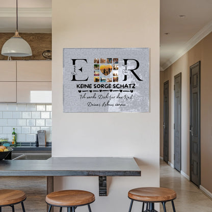 Acrylglas Bild Personalisiert Mit Initialien Namen und Fotos Keine Sorge Schatz Ich Werde Dich Ewig Nerven