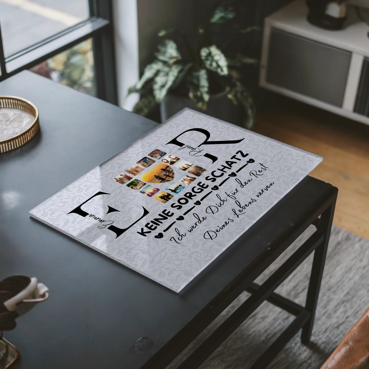 Acrylglas Bild Personalisiert Mit Initialien Namen und Fotos Keine Sorge Schatz Ich Werde Dich Ewig Nerven