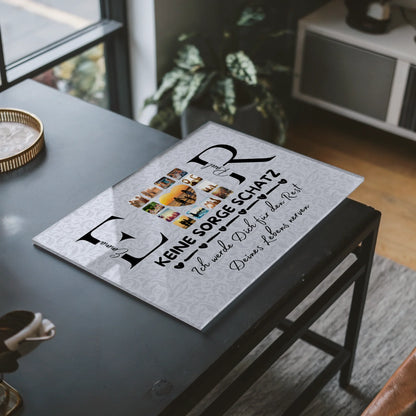 Acrylglas Bild Personalisiert Mit Initialien Namen und Fotos Keine Sorge Schatz Ich Werde Dich Ewig Nerven