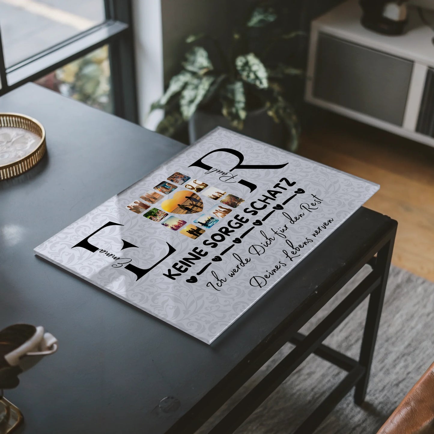 Acrylglas Bild Personalisiert Mit Initialien Namen und Fotos Keine Sorge Schatz Ich Werde Dich Ewig Nerven