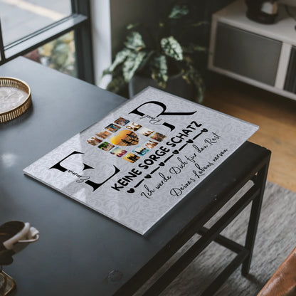 Acrylglas Bild Personalisiert Mit Initialien Namen und Fotos Keine Sorge Schatz Ich Werde Dich Ewig Nerven