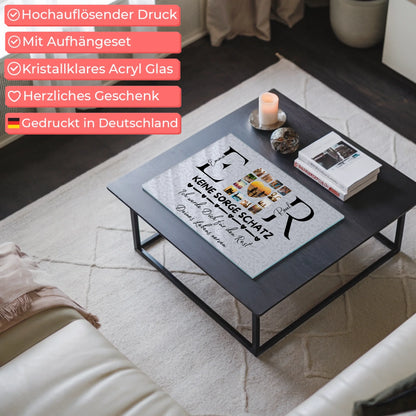 Acrylglas Bild Personalisiert Mit Initialien Namen und Fotos Keine Sorge Schatz Ich Werde Dich Ewig Nerven