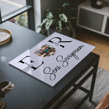 Acrylglas Wandbild Personalisiert Mit Fotos Initialien und Fotos Seni Seviyorum