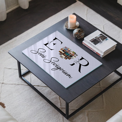 Acrylglas Wandbild Personalisiert Mit Fotos Initialien und Fotos Seni Seviyorum