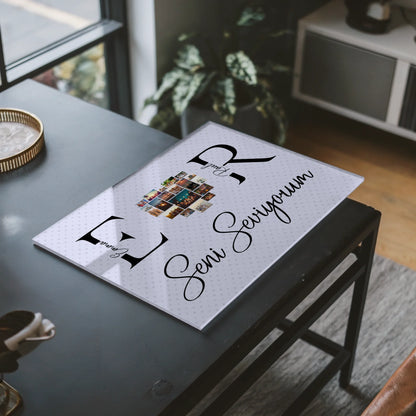 Acrylglas Wandbild Personalisiert Mit Fotos Initialien und Fotos Seni Seviyorum